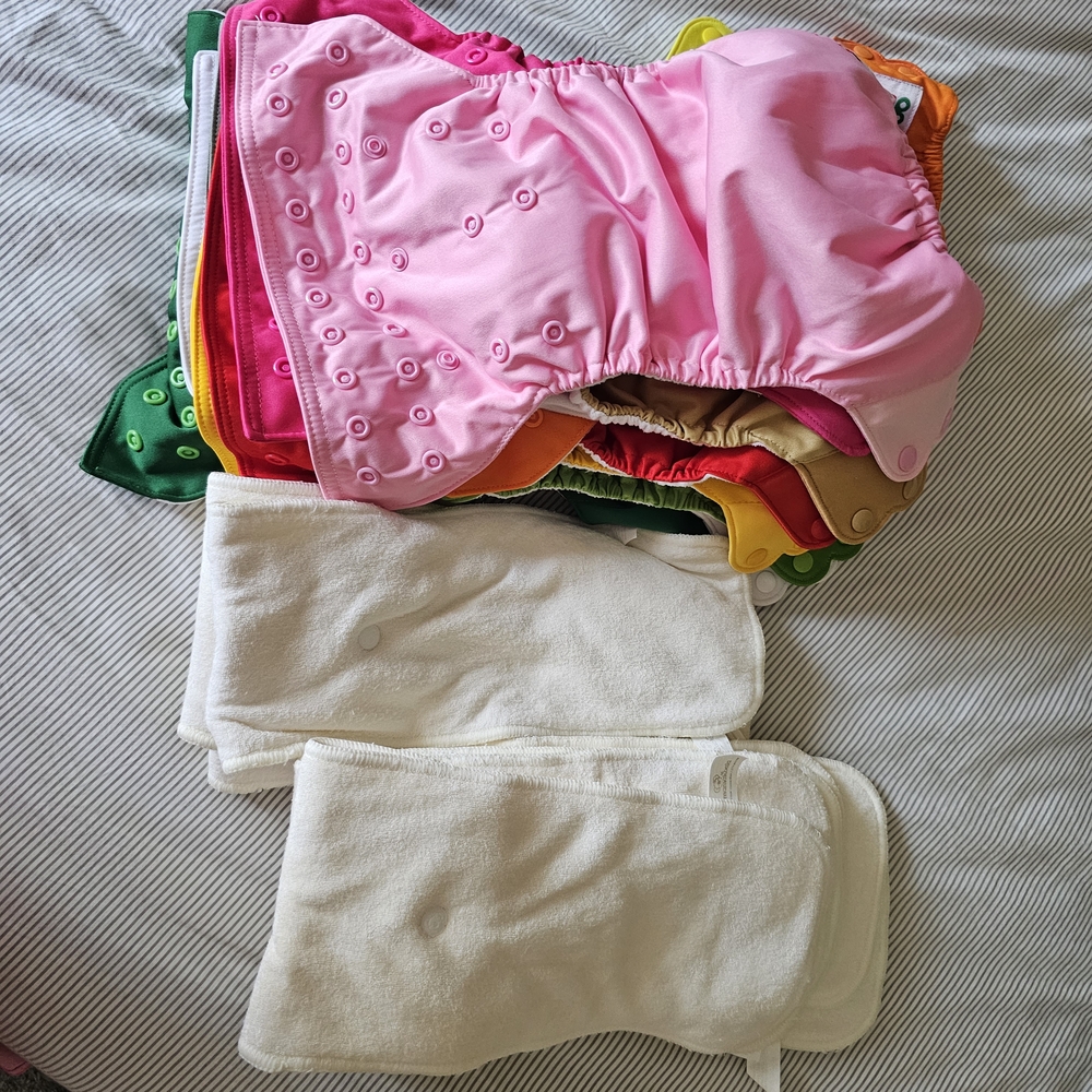 12 Elf Pocket Diapers W/ Mama Koala 5-Layer Bamboo Viscose Inserts